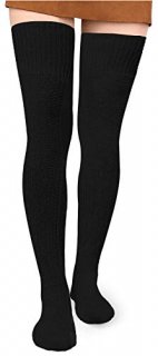 Womens Thigh High Socks Extra Long Cotton Knit Warm Thick Tall Long Boot Stockin