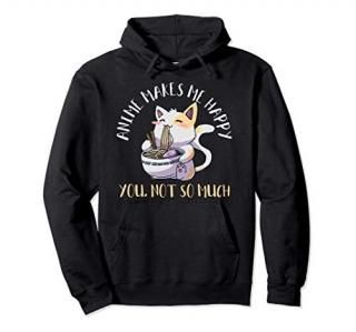 Anime Ramen Cats Kawaii Neko Japanese Gift Pullover Hoodie
