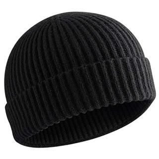 vidsel Short Fisherman Beanie for Men Women Swag Wool Knit Cuff Trawler Skullcap