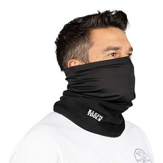 Klein Tools 60466 Neck and Face Warming Gaiter Double-Layered Half-Band Black On