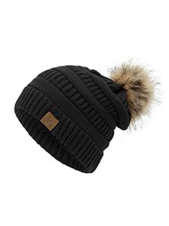 Century Star Winter Hats for Women Warm Knit Beanies with Pom Womens Winter Bean