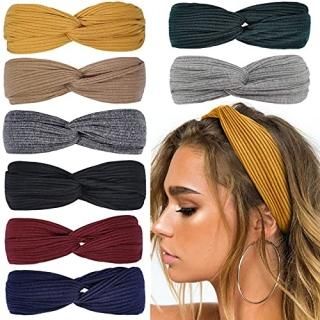 Huachi Headbands for Women Twist Knotted Boho Stretchy Hair Bands for Girls Cris