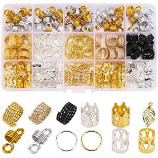 200 PCS Loc Hair Jewelry for Women Braids Dreadlock Accessories Metal Gold Hair 