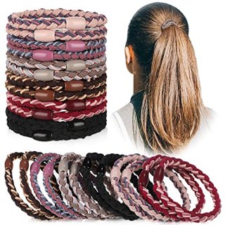 12 Pieces Cotton Hair Ties Braided Hair Bands Elastic Hair Ties Ropes Braided Po