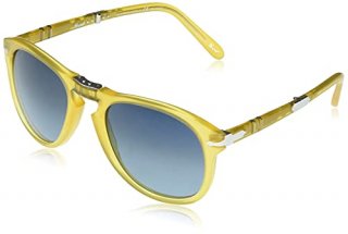 Persol Steve McQueen Pilot Sunglasses Opal Yellow/Gradient Blue Polarized 54mm