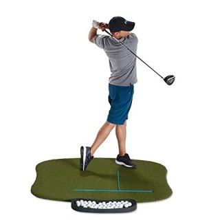 Fiberbuilt Golf Hourglass Hitting Mat - Premium 5' x 5' Indoor / Outdoor Perform