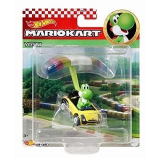 Hot Wheels 164 Mario Kart - Yoshi in Standard Kart with Parafoil Die Cast