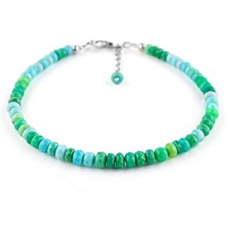 QNAVIC Green Ethiopian Opal Stone Full Beads Handmade Bracelet For Women Healing