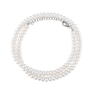 QNAVIC Genuine Freshwater Cultured Pearl Rondelles Full Beaded Choker Necklace H