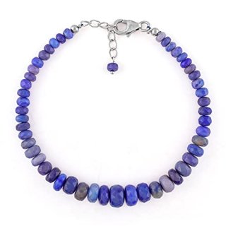 QNAVIC Blue Ethiopian Opal Stone Full Beads Handmade Bracelet For Women Healing 