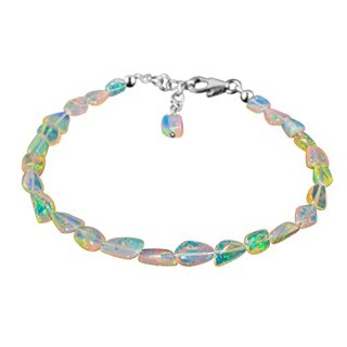 QNAVIC Natural Ethiopian Opal Stone Nuggets Beads Handmade Bracelet For Women He