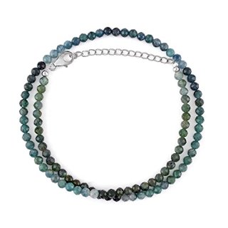 QNAVIC Rare Indicolite Tourmaline Gemstone Beads Choker Necklace Healing Crystal
