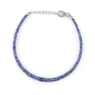 QNAVIC Natural Serilog Blue Sapphire Gemstone Choker Bangle Bracelet Handmade Je