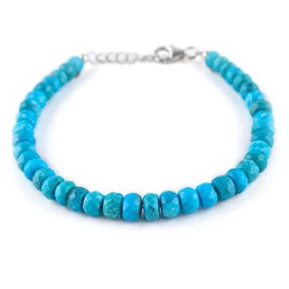 QNAVIC Genuine Turquoise Gemstone Beaded Choker Bangle Bracelet Handmade Jewelry