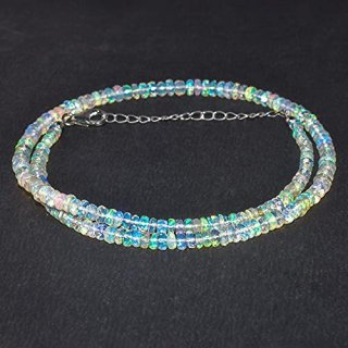 OdrillionGems? Ethiopian Fire Opal Gemstone Beads Choker Necklace Healing Crysta