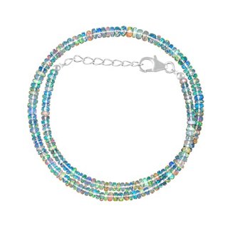 QNAVIC Natural Ultra Fire Ethiopian Opal Beads Stones Choker Necklace for Women 