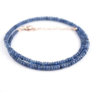 AAA Natural Blue Sapphire Gemstone Beads Choker Necklace Handmade Jewelry Healin