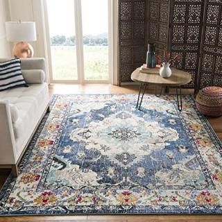 SAFAVIEH Monaco Collection MNC243N Boho Chic Medallion Distressed Non-Shedding L