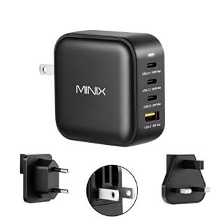 MINIX NEO P3 100W Turbo 4-Ports GaN Wall Charger 3 x USB-C Port Fast Charging Ad