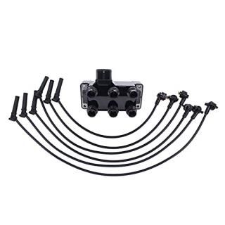 NewYall Ignition Coil Pack and 6 Spark Plug Wires Kit