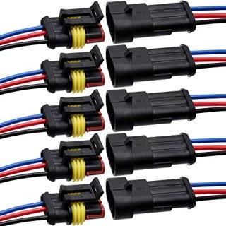 3 Pin Connector waterproof ConnectorMale and Female Way 20-18 AWG wire Suitable 