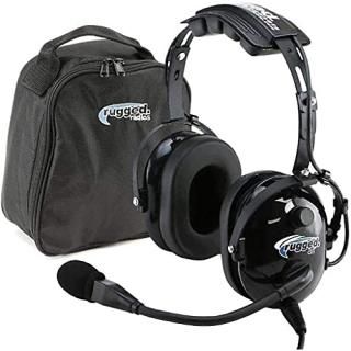Rugged Air RA200 General Aviation Pilot Headset with Noise Reduction GA Dual Plu