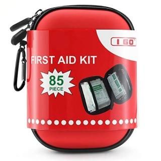I GO First Aid Kit For Survival and Emergencies 85 Pieces Light Waterproof Compa