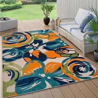 Rugshop Ravenna Modern Large Floral Flowers Indoor/Outdoor Area Rug 7'10 x 10' M