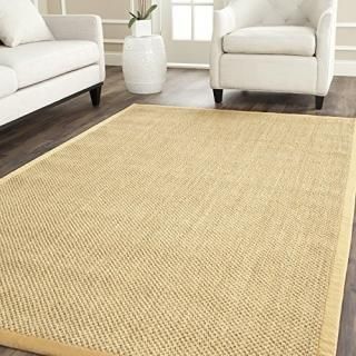 Safavieh Natural Fiber Collection NF443A Border Sisal Area Rug 9' x 12' Maize / 