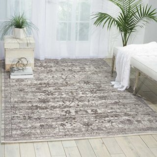 Nourison Twilight Silver Rectangle Area Rug 7-Feet 9-Inches by 9-Feet 9-Inches 7