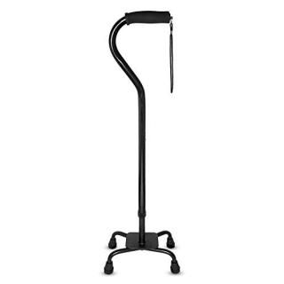 RMS Quad Cane - Adjustable Walking Cane with 4-Pronged Base for Extra Stability 