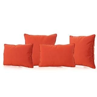 Christopher Knight Home Coronado Outdoor Water Resistant Pillows 4-Pcs Set Orang