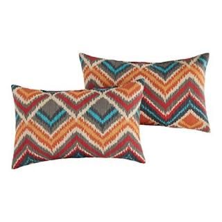 Greendale Home Fashions Set of 2 Outdoor 19x12-inch Rectangle Throw Pillows Azte