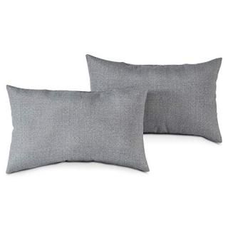 Greendale Home Fashions Set of 2 Outdoor 19x12-inch Rectangle Throw Pillows Ceme