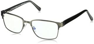 Foster Grant Men's Donovan Square Reading Glasses Gunmetal/Transparent 53 mm + 2