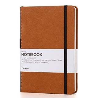 Squared Brown - Grid Paper Notebook - Lemome Harcover Classic Notebook with Pen 