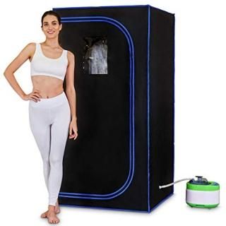 SereneLife SLISAU35BK Full Size Portable Steam Sauna Personal Home Spa with Remo