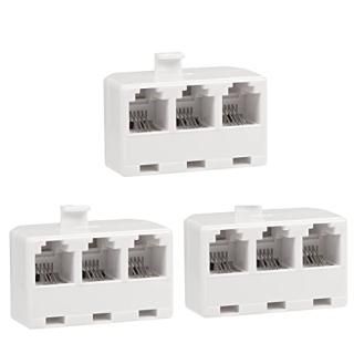 Duplex Jack Phone Wall Adapter-1 to 2 Modular Wall Jack Phone Line RJ11 Converte