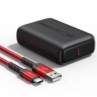 Mini Portable Charger 10000mAh + USB-A to USB-C Cable 2Pack 6.6ft Bundle