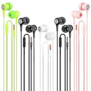 Wired Earbuds with Microphone 5 Pack in-Ear Headphones with Heavy Bass High Soun