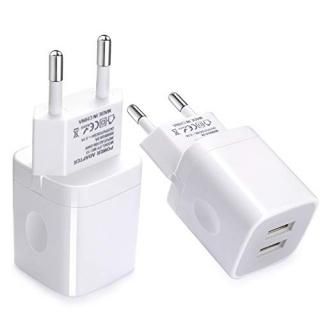 European Wall Charger Vifigen 2-Pack USB 2.1AMP Universal Europe Charger Block D