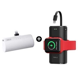 iWALK Mini Portable Charger for iPhone with Built in CableUpgraded 3350mAh Ultra