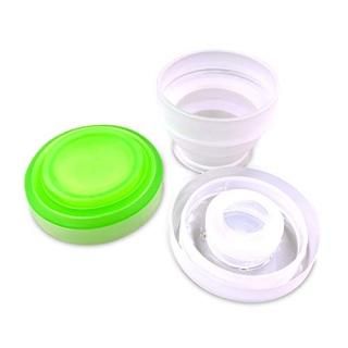 2 Pack Silicone Collapsible Travel Water CupPortable Camping Cup with Lids Food 