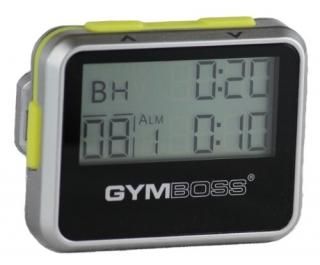 Gymboss Minuteur d'intervalle et chronom?tre - COQUE BRILLANT ARGENTE / JAUNE