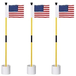 KINGTOP Miniature Golf Flagsticks Practice Putting Green Flags for Yard Golf Pin