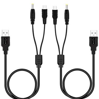 2 Pack PSP Charger Cable Portable USB PSP Power Cord & Data Cable for Sony PSP 1