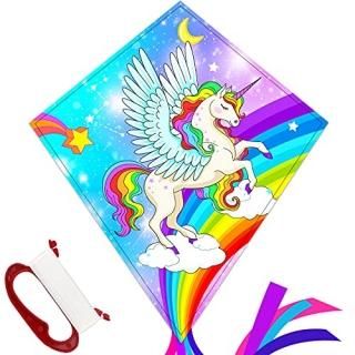 TOY Life Unicorn Kite for Kids Easy to Fly Large Kids Kite - Kites for Kids and 