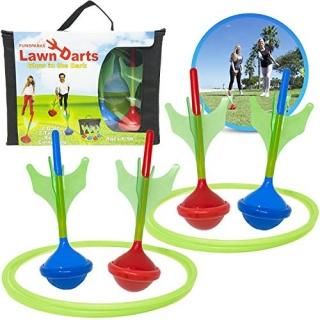 Funsparks Lawn Darts Game Set - Glow in The Dark Outdoor Soft Tip Lawn Darts Set