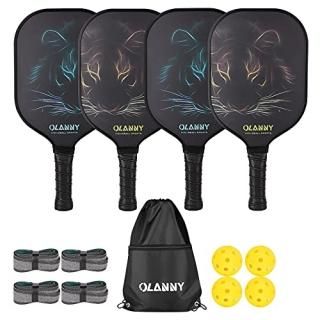 OLANNY Pickle Ball Raquette Set of 4 Lightweight Pickleball Paddle Set Premium C