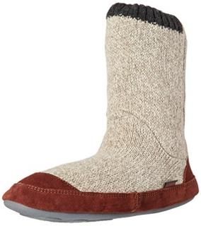 Acorn Men's Slouch Boot Slipper Grey Ragg Wool Medium / 9-10